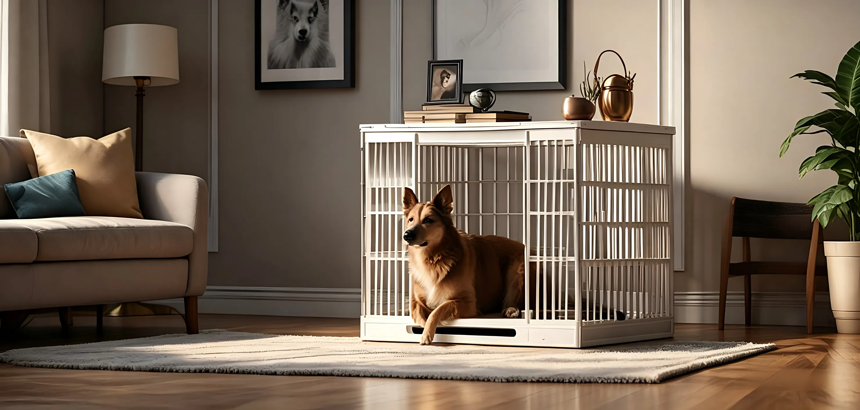 Wooden dog crate furniture
